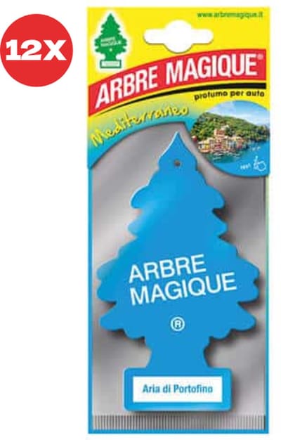 12 stuks Lucht van Portofino Arbre Magique Geurboom luchtverfrisser voor in de auto Aria di Portofino – Car Parfum – Geurboompje – Geurbooster – Wonderboom – Geurverfrisser – Nieuwe Auto – Autogeur – Autoparfum – Geurblad