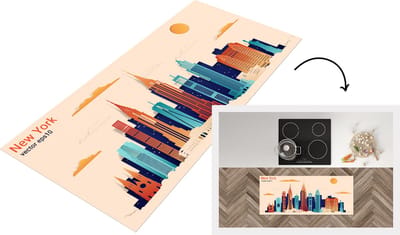 Keukenloper - Loper keuken - New York - Afbeelding - Zon - 120x50 cm - Keukenloper vinyl