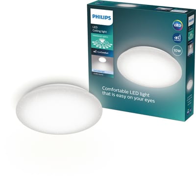 Philips Moire Plafondlamp - Glittereffect - Koelwit licht: 4000K - Diameter: 24 cm - 10W - Rond - Wit