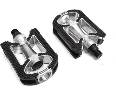 Falkx Alloy pedalen - anti-slip - zwart-zilver - aluminium - 9/16" - reflectoren