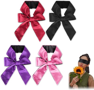 Dailygoody - Satijnen Oogmasker - Zijden Slaapmasker - Comfortabel en Zacht - Verstelbaar - Reis-oogmasker - Ideaal voor Volwassenen - 4 Stuks