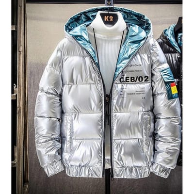 Doudoune Homme Vêtements d'Hiver Style Coréen Mince à Capuche Manteau Épais Blanc Court Manteau en Coton 4XL white