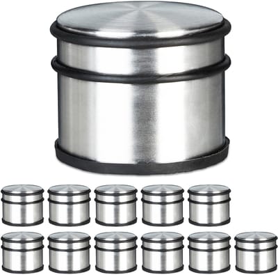 12x deurstopper 1 kg - XL deurvastzetter - deurbuffer - deurstop verchroomd