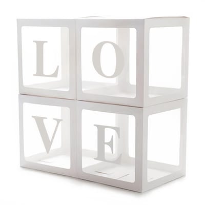 Dailygoods- Ballonbox Transparant - Ballonbox Letters - Feest Decoratie - Geschenkdoos - Babyshower Box - Eenvoudige Montage - Hoogwaardige Materialen - Feestdecoratie