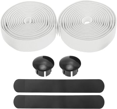 Bicycle Handlebar Gripset voor MTB, Schokabsorberend en Antislip, Golfpatroon, Lengte 2.15m, Wit, Fietsonderdelen en Accessoires