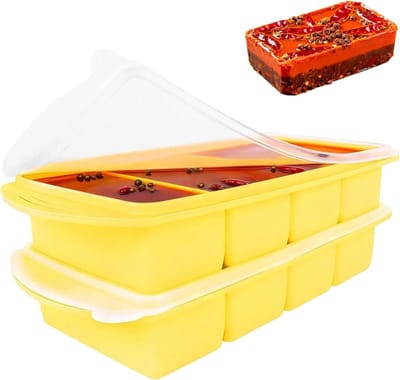 VHV - Diepvriesvorm - voedselveilige siliconen vierkante vorm 2 stuks - met deksel, makkelijk lossen, morsvrij vullen - voor meal prep, soep, saus en vriezer