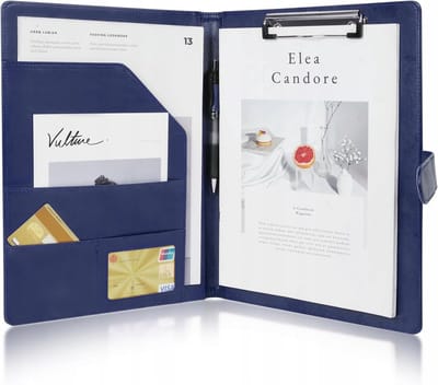 Nieuwe Blauwe PU Lederen Conferentiemap A4 Organizer met Magnetische Sluiting