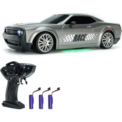 Afstandsbediening driftauto, 1:20 4WD Elektrische speelgoedauto 2.4G Oplaadbaar racevoertuig met lichten 3 3 Battery