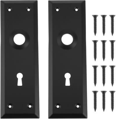 Dailygoods- Deurozet Mat Zwart - 2 Pack - Insteekslot - Deurknop Cover - Roestbestendig Metaal - 180 x 58 mm - Deurklinkplaat