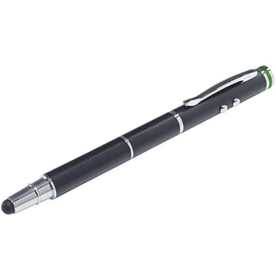 Leitz 4-in-1 stylus met pen - soft tip - laser pointer en led lamp - zwart