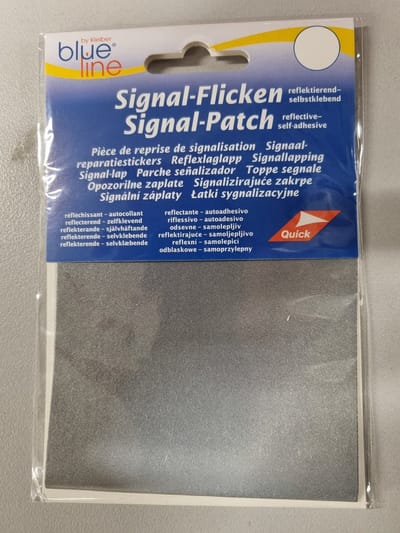 Blue Line - Nylon patch - reparatiedoek - Reflex Zilver.
