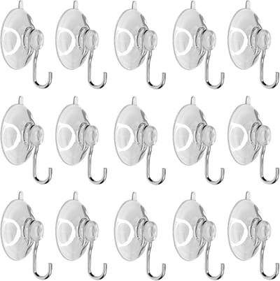 20 Stuks Zuignap Haken, 40mm Doorzichtige Haken voor Keuken, Badkamer en Wanddecoratie, Ideaal voor Handdoeken en Huishoudaccessoires