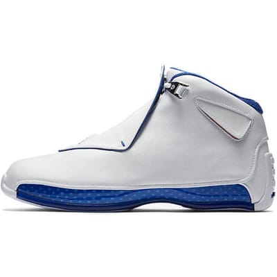 Air Jordan 18 Retro Blanc Sport Royal 2018 Baskets Unisexe Argent Métallique AA2494-106 44 white