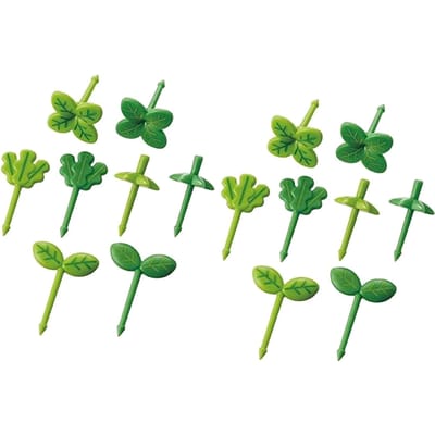 40-8 stuks Plastic Stokjes Huisfeest Decoratie Vorken Prikker Eten Tandenstoker Lunch Accessoires Bladvormen voor Kinderen voor Sandwich Salade