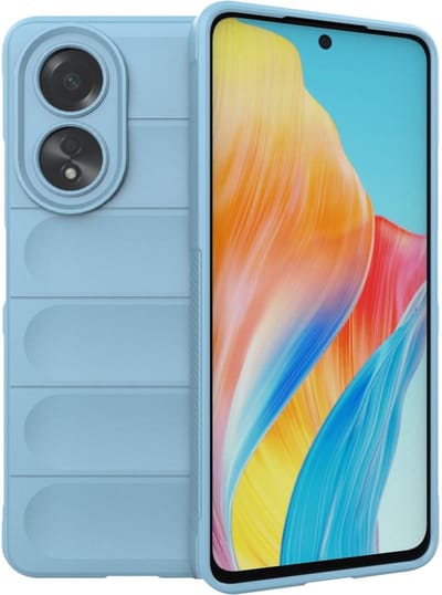 Coverup Hoesje - Geschikt voor OPPO A58 Hoesje - Coverup Hands-On Rugged Back Cover - Lichtblauw