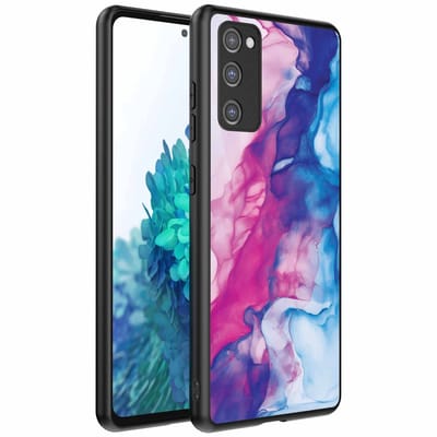 Geschikt voor Samsung Galaxy S20 FE Telefoonhoesje met Roze Blauw Marmer Opdruk - TPU Backcover Case Rose Blue Marble Design - Smartphonica geschikt voor Samsung Galaxy S20 FE