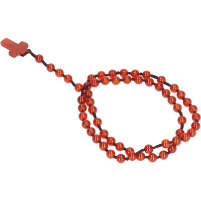 Chapelet Catholique Pierre d'Agate Rouge Chapelet Collier pour Femme Statue de Jésus Chapelet Béni Portable pour Cadeau Religieux red