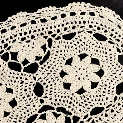 Tafelloper 30 x 80 cm - beige ovale katoenen placemat - handgehaakt vintage mesh - perfect voor elke tafel - SnelShoppen