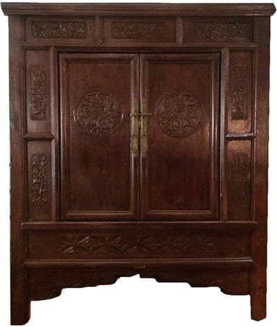 Fine Asianliving Antieke Chinese Kast Handgegraveerd B98xD69xH117cm Chinese Meubels Oosterse Kast