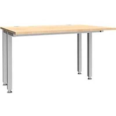 Schäfer Shop Genius bureau MODENA FLEX, 4-poots vierkante buis, ingekorte zijpanelen, B 1200 mm, esdoorn