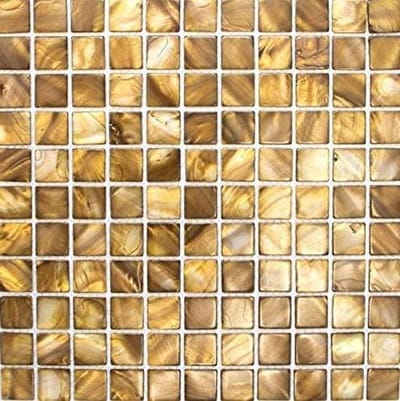 Mozaïek tegel schelp - Wanddecoratie - Badkamer verfraaien - Glanzende afwerking - 30x30 cm - Beige