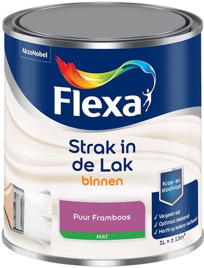 Flexa - Strak In De Lak Binnenlak Mat - Puur Framboos - Mengverf - 1 L