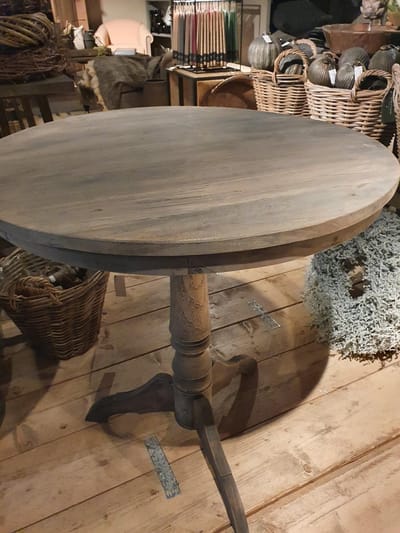 AURA PEEPERKORN| wijntafel 50 cm lichtvergrijsd teakhout,| wijntafel /wijntafel vergrijsd teakhout AURA PEEPERKORN