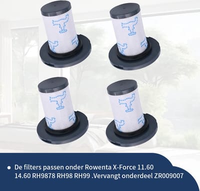 Replacements® Filters geschikt voor Rowenta - Tefal- ZR009007 - 4 stuks