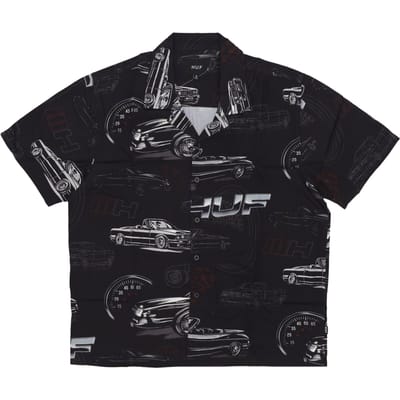 Herenshirt met korte mouwen Drop Top Resort-shirt zwart