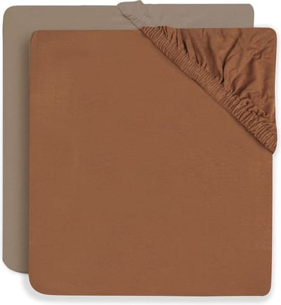 Jollein - Baby Hoeslaken Jersey (Caramel/Biscuit) - Katoen - Hoeslaken Wieg - 2 Stuks - 60x120cm