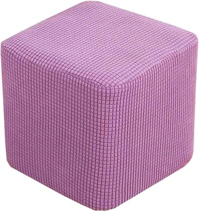 Voetenbank Hoes - Poefhoes Krukhoes - Meubels Beschermen - Zachte Stretch Stof - 30x25cm - Roze