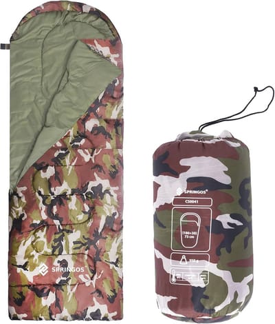 Comfortabele Slaapzak voor Kamperen | Dekenmodel | 3-4 Seizoenen | 210 x 73 cm | Legergroen
