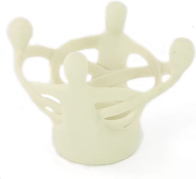 Beeld Polystone Vriendenkring 4 Personen Wit (15 cm)