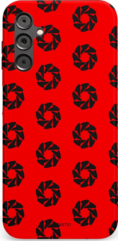Casetastic hoesje geschikt voor Samsung Galaxy A14 (2023) 5G / Samsung Galaxy A14 (2023) 4G - Dubbellaagse bescherming - Zwarte Sterren op Rood - Fashion Case - Rood Zwart