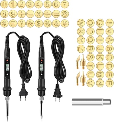 Houtmarker set - Brandpen - Decoratie maken - Inclusief letters - 20 cm - Zilver