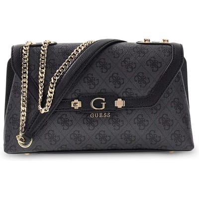 GUESS schoudertas handtas Lindsey Convertible Xbody Flap Coal Logo donkergrijs