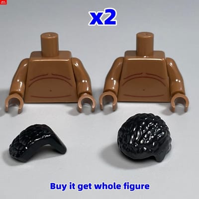 MIJN EIGEN CREATIE Blokken donkere huid 4cm Figuur spier bier Man romp buik Deeltjes Gemonteerd Bouwstenen Kinderspeelgoed