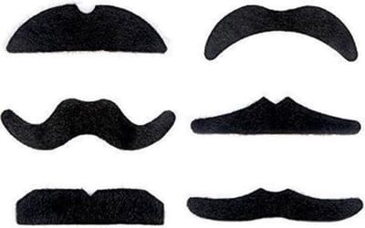 *** 6 Stuks Plaksnor - Nepsnor - Nepsnorren - Nep snor - 6stuks - Carnaval - Verkleedaccessoire Fake moustache – van Heble® ***