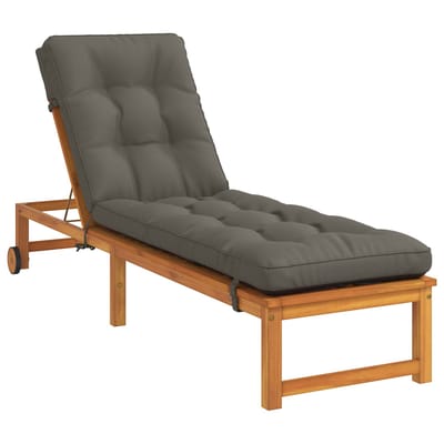 vidaXL - Ligstoel - Kussen - VIANEN - 100% - Polyester - Grijs - 200 - x - 50 - x - 8 - cm