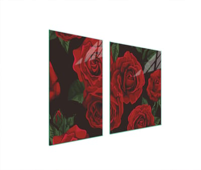 TMK ArtDeko - Snijplank - Getemperd Glas - Bloemenpatroon - 100x52 cm