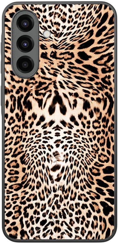 Leuke Telefoonhoesjes - Hoesje geschikt voor Samsung Galaxy A36 - Luipaardprint - Backcover zwart - Luipaardprint - Bruin