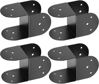 Houten paalkoppen - Bevestigingsconnectoren - Pergola bouwen - Sterk gestempeld staal - 10x10 cm palen - Zwart