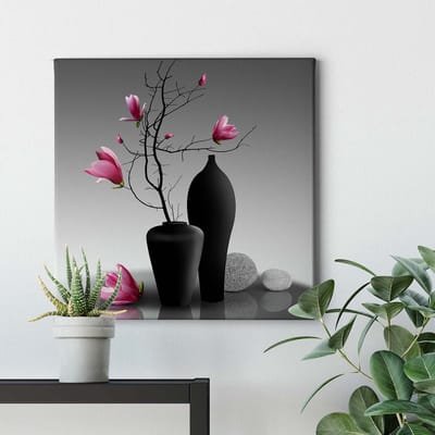 Canvas print DD123261 MagnoliaBranch A.S. Création 0,5 x 0,5 m Grijs Kantoor Hal/Gang Keuken Slaapkamer Woonkamer