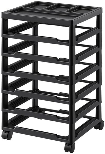Opbergrek - Opbergframe - Met Wielen - 6 Lagen - Grote Capaciteit - Alleen Frame - PP-Kunststof - Zwart