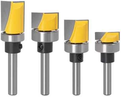 Dailygoody - 4 stks 1/4 Inch Schacht Flush Trim Router Bit - Scharnier Mortising Template - Houtbewerking Tool voor Frees Bit - 13/16 7/16 5/8 1/4 - P