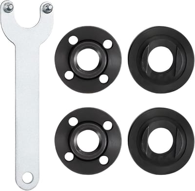 Haakse Slijper Accessoires - Slijper Onderdelen Kit - Schijven Bevestigen - Universele Pasvorm - 14 cm Flens - Zilver Zwart