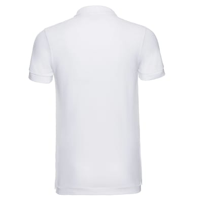 Russell Effen Heren Stretch Poloshirt (Wit)