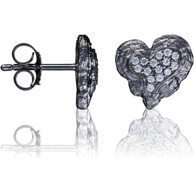 Orphelia 'Hazel' Dames 925 Sterling Zilver Stud Oorbellen - Zwart ZO-7082/2