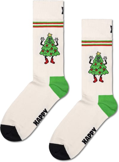 Happy Socks Happy Tree Sock - unisex sokken - wit - Unisex - Maat: 41 - 46