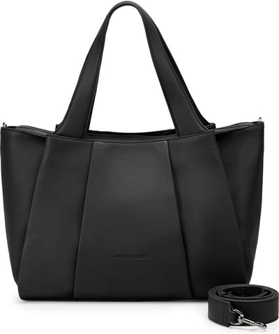 LES VISIONNAIRES Chenelle Essential Shopper Tas Leder 45 cm - 19 L - black